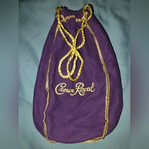 Crown Royal Blue Velvet Bag, With Gold Drawstrings